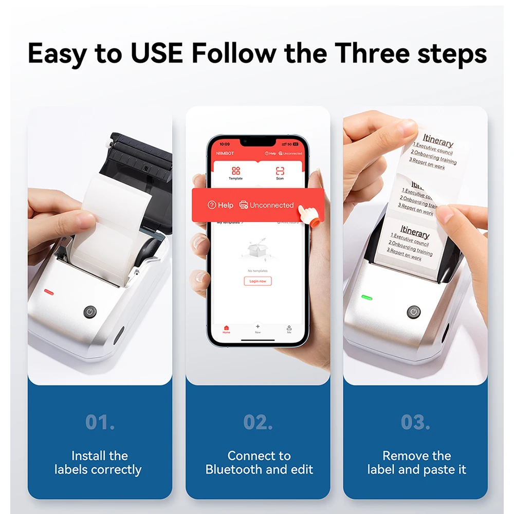 Niimbot B1 صانع الملصقات اللاسلكية سماعة لاسلكية تعمل بالبلوتوث ملصق ورق حراري ذاتي اللصق للأعمال والمكتب المنزلي #2