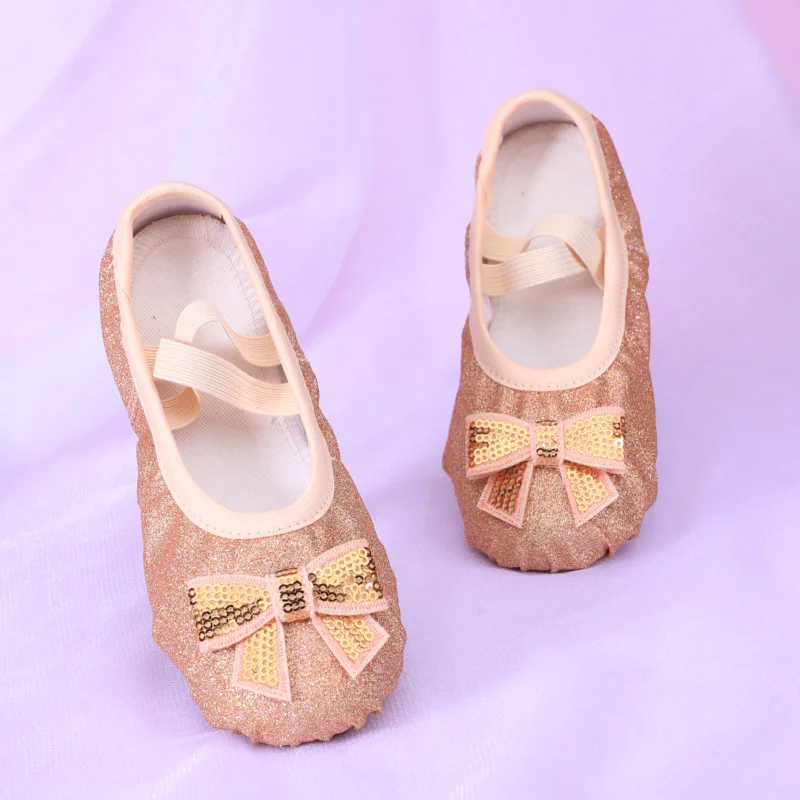 الفتيات أحذية الباليه الاطفال الرقص النعال المهنية قماش لينة وحيد لامعة الباليه الرقص الفتيات الإناث الباليه اليوغا رياضة الرقص الأحذية #4