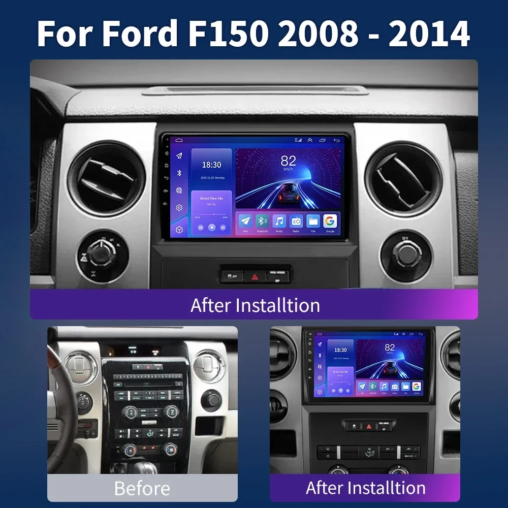 For Ford F150 P415 Raptor 2008-2014 2 Din Android Car Radio Stereo Screen Multimedia Player Navigation GPS Autoradio Head Unit