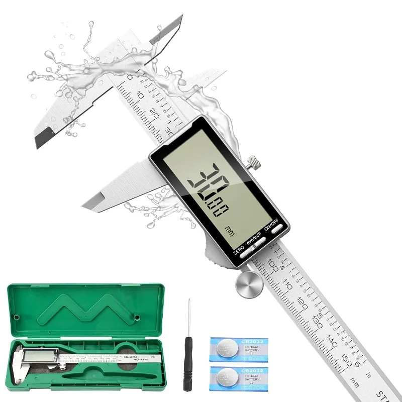 

Digital Caliper 12 Inch with Large LCD Screen, Inch/MM/Fraction Conversion, 300mm Micrometer Caliper All Stainless Steel