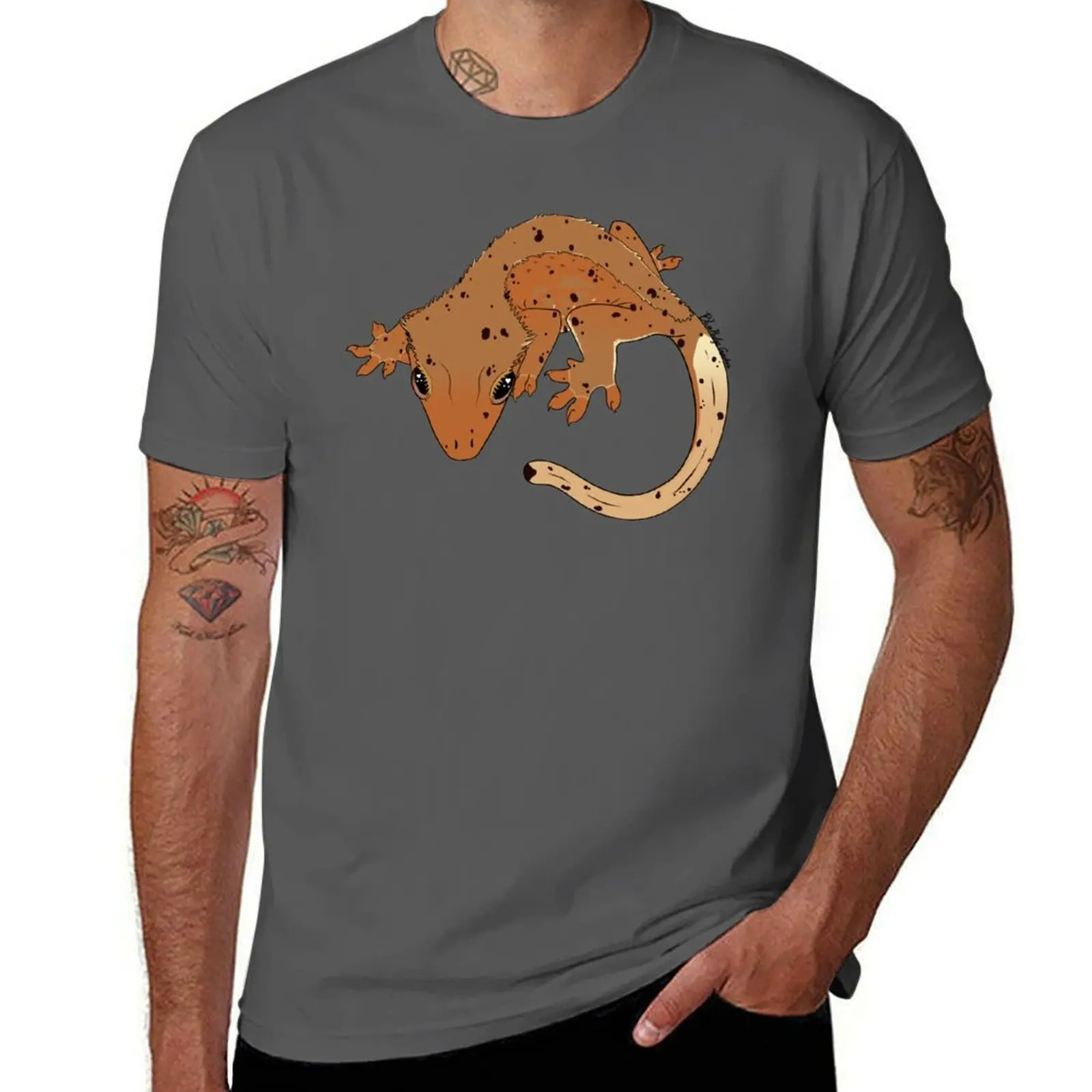 

Red Dalmation Crested Gecko T-Shirt anime tshirt t shirts for man pack cotton T-Shirt