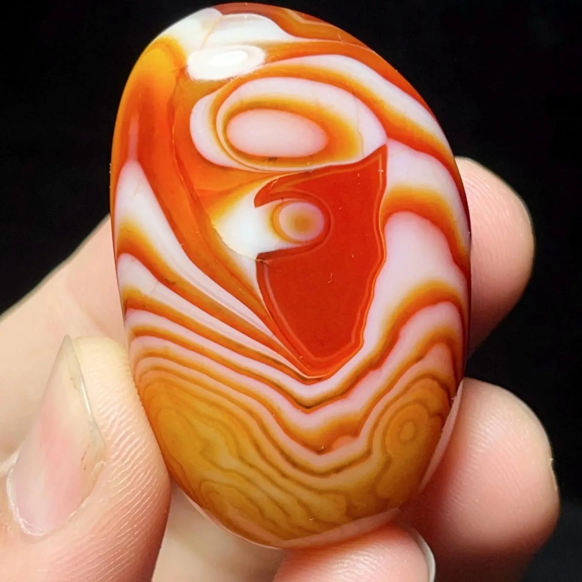 Loose Gemstone Banded Agate Palm Stone, Polished Tumbled, Genuine Stone, Vase Filler, Natural Stone, Crystal Collection