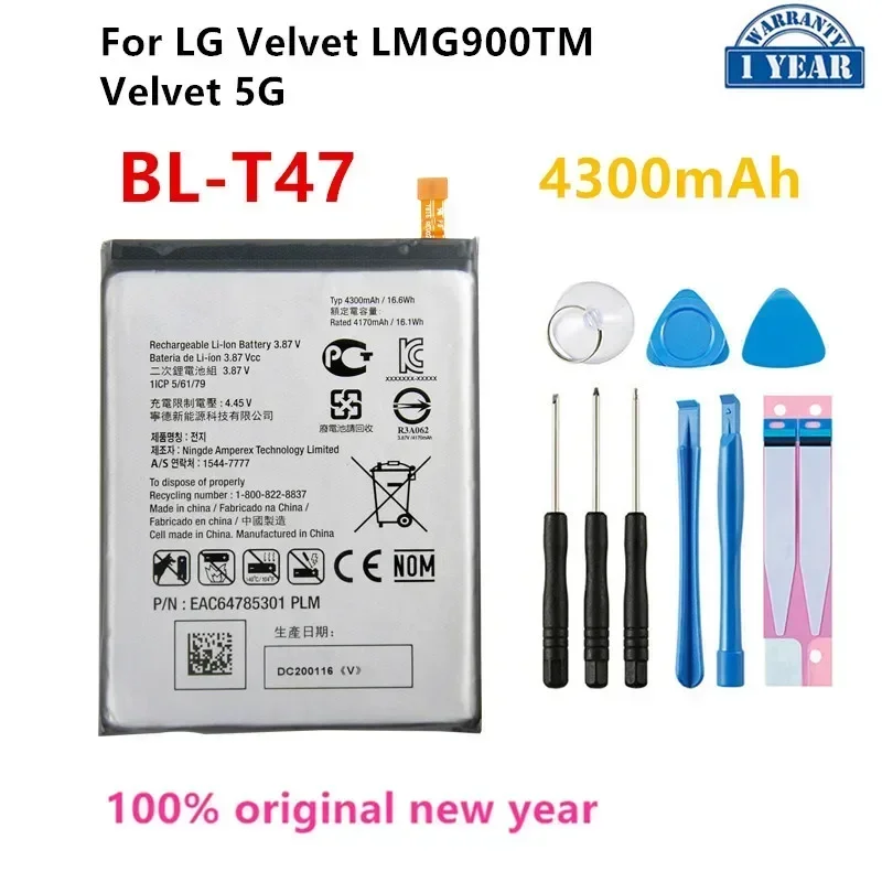 Original BL-T37 BL-T47 BL-T48 BL-T51 BL-T46 BL-T59 BL-T53 BL-T55 Replacement Battery For LG V40 K42 K52 Velvet 5G V60 Q710 Q815L