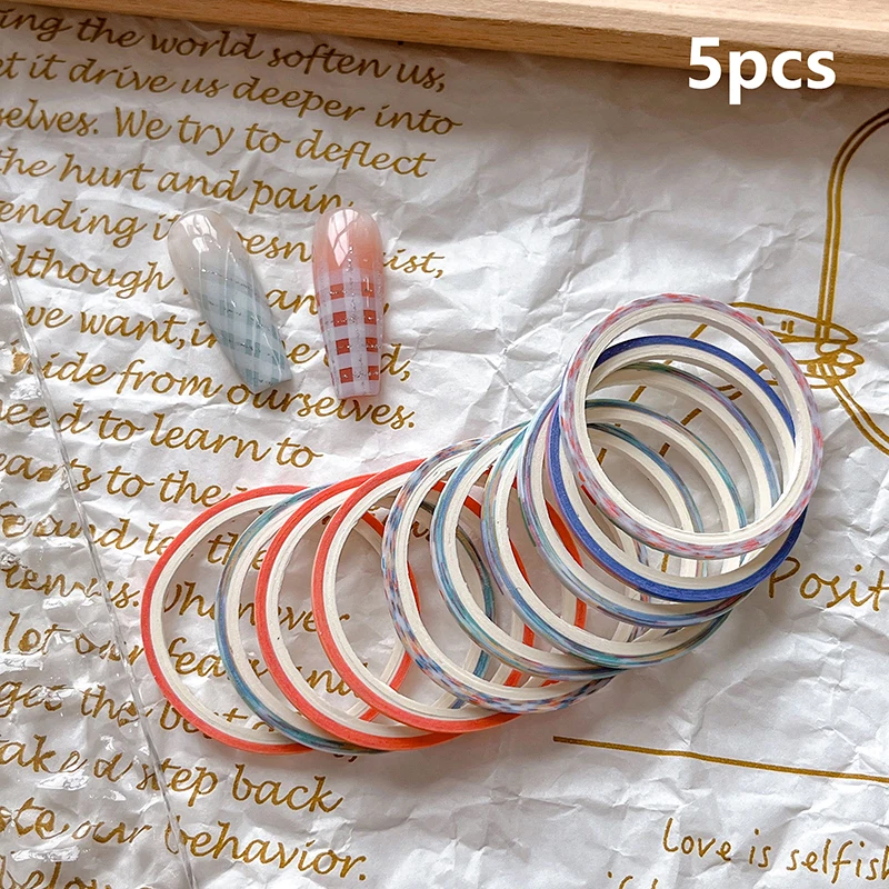 市松模様のラインが付いたネイルストリップ,3Dネイルアートツール,カラーロール,デカール,日曜大工のヒント,ステッカー装飾,5ロール