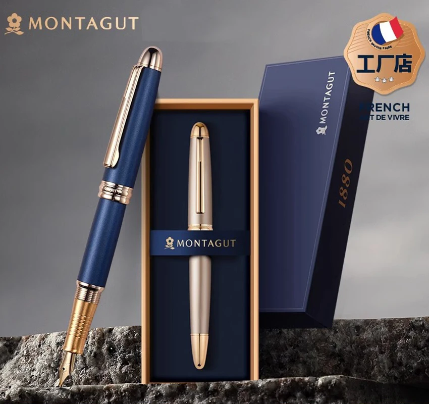 

Montagut Iridium Fine Nib 0.5mm Golden Trim Writing Ink Pen Optional With Gift Box For Business Supplies