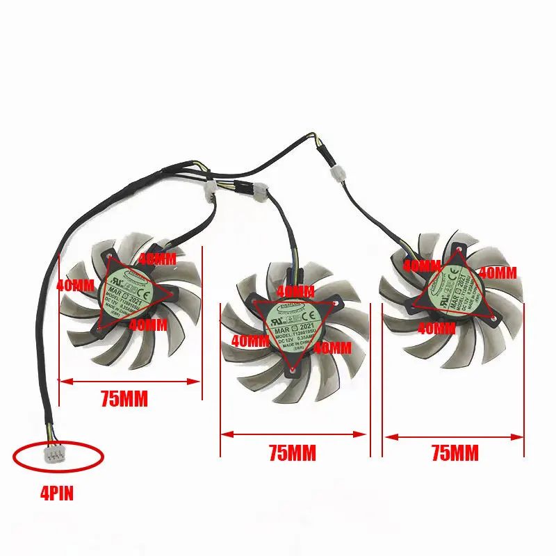 New 75MM T128010SU Cooling Fan Replacement For Gigabyte GeForce GTX 670 680 980 GTX 1080 Ti 1060 1070 Ti Video Card Cooler Fan