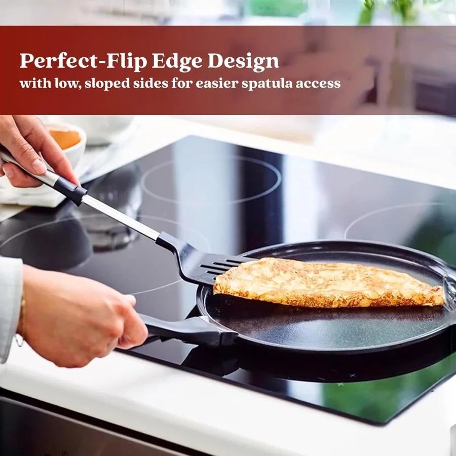 Energy Juego de sartenes antiadherentes de cerámica de 6 piezas PFAS PTFree 8 "9,5" 11 "sartenes 12 "Wok + 11" sartén para crepé StayCool manijas Induc