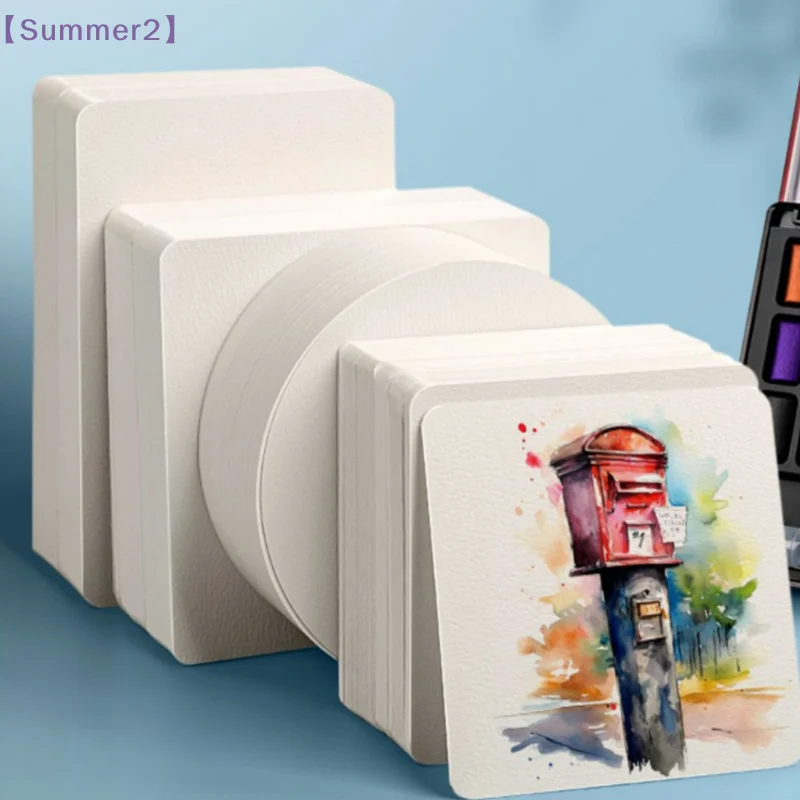 Square/Round 300G 25 Sheets Professional Water Color Paper Postcard For Painting School Drawing Supplies〔Sum2〕