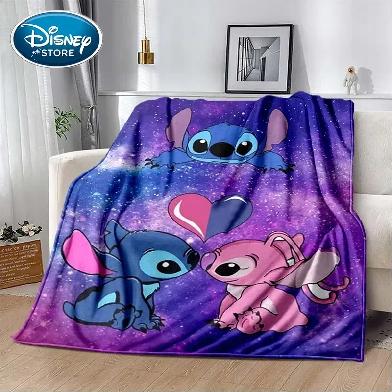 

Disney Stitch Pattern Fashion Blanket Flannel Fleece Throw Blanket Children and Adult Gift Sofa Bedding Children Gifts