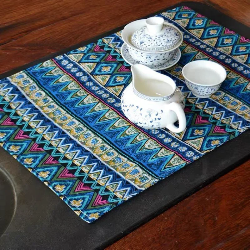 Retro National Table Napkin Anti-scald Dining Decor Household Napkins Absorbent Anti-slip салфетка Nordic Kitchen Accessories