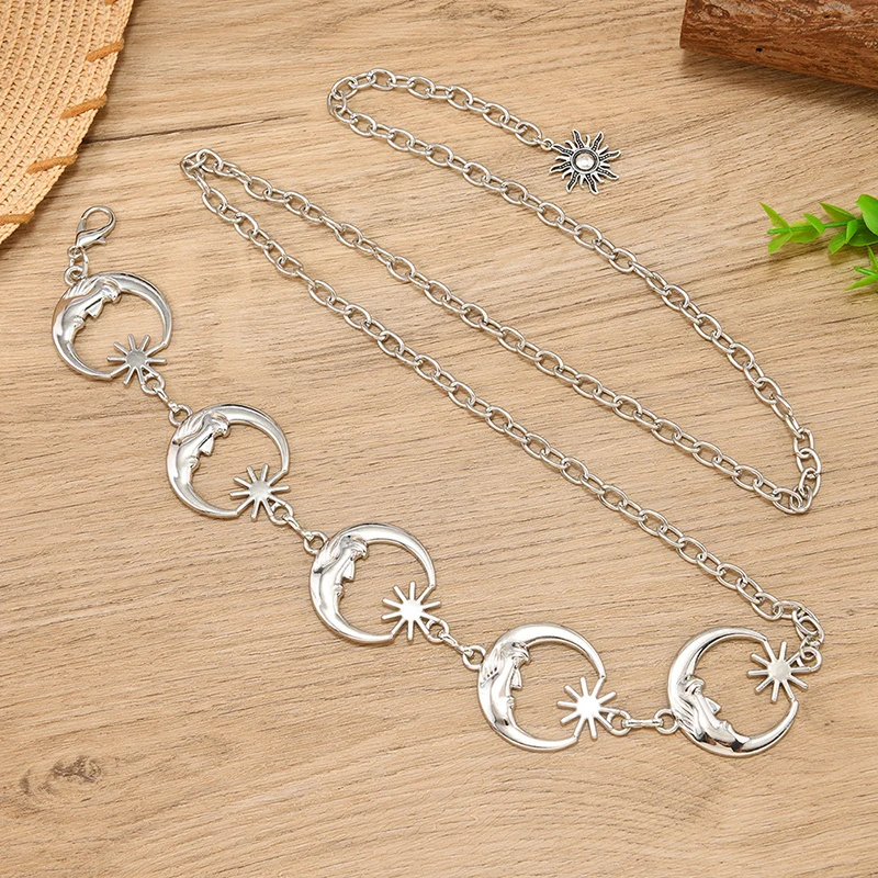 Alloy Silver Moon Waist Chain - Women Accessories Pk ulasan dan harga