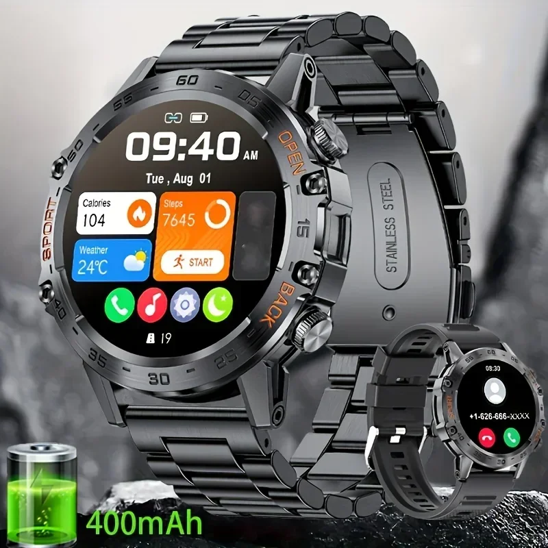 

Military Men's Outdoor Sports Smart Watch - 1.39“ HD Bluetooth Calling Full Touch Screen IP68 Waterproof Blood Oxygen Monitoring