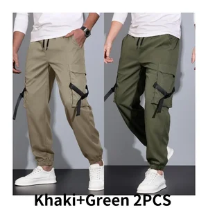 Men's Outdoor Fishing Casual Windproof Breathable Multi Pack Pants Loose Comfortable Fashionable Versatile Pants for All Seasons