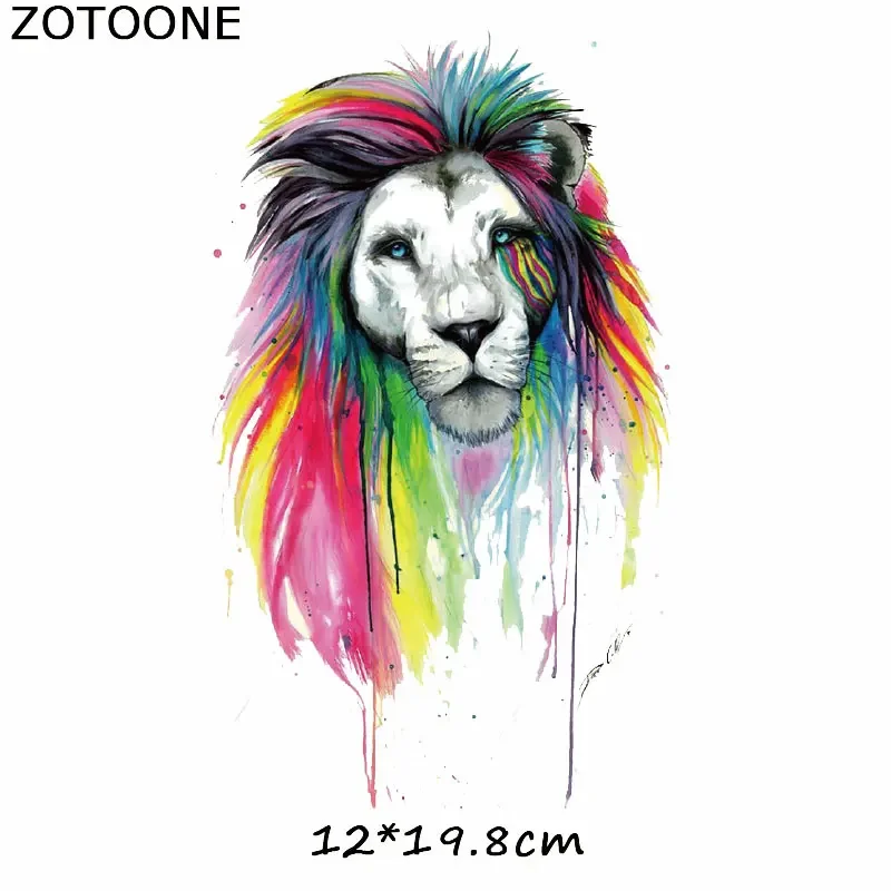 ZOTOONE Colorful Animal Patch Heat Transfers For Kids Clothes DIY T-shirt Butterfly Tiger Patches For Clothing Iron Applique E