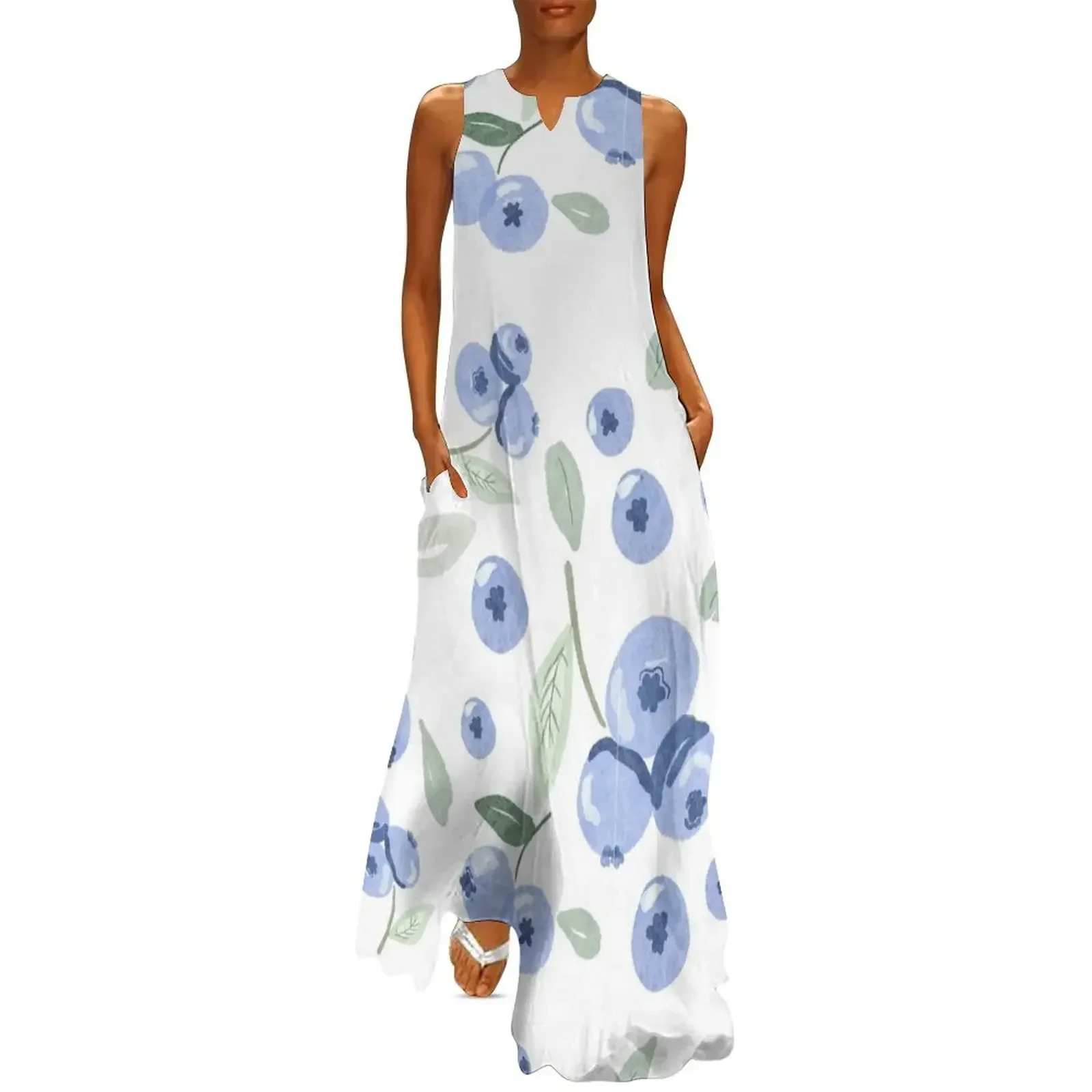 

Bluberries and Leaves Long Dress cocktail dresses Dress woman dresses for official occasions Woman's evening dress
