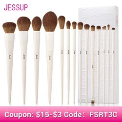 Jessup pinceaux de maquillage 10-14pc ensemble de pinceaux de maquillage fond de teint synthétique pinceau poudre Contour fard à paupières mélange surbrillance T329