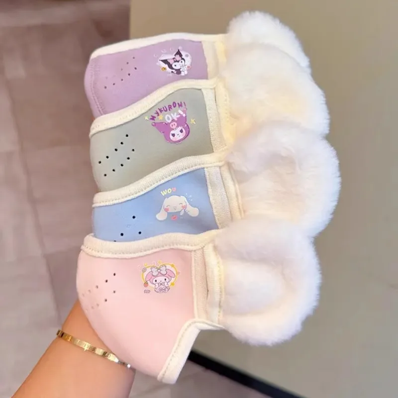 Miniso-orejeras cálidas integradas en otoño e invierno, anticongelantes y viento frío para niñas, bonita máscara de orejeras de felpa gruesa