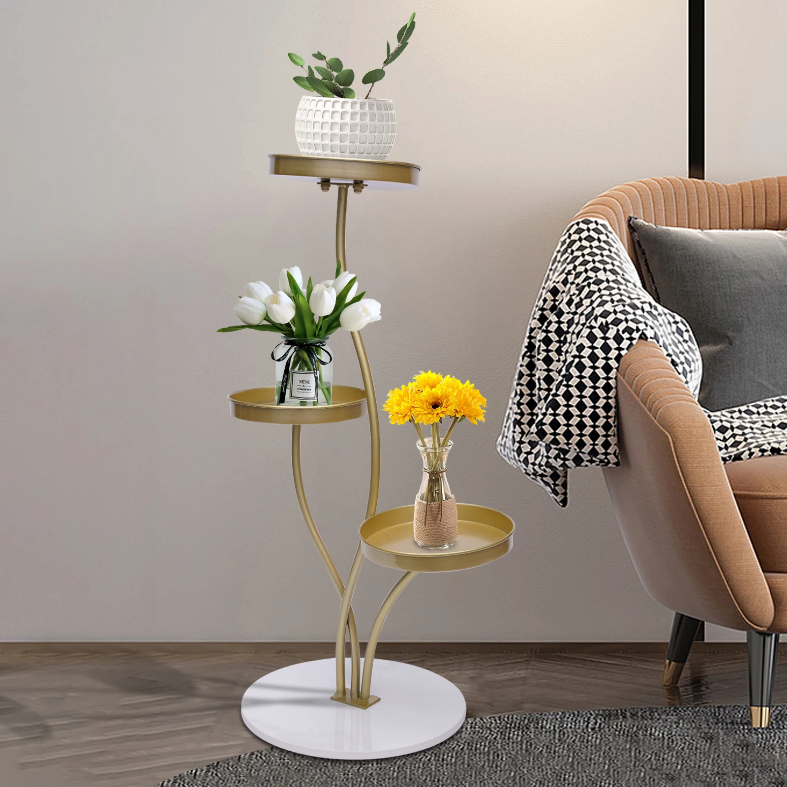 

Plant Rack, Electrostatic Spraying Process, Strong Load-Bearing, Compact Design for Indoor Decor