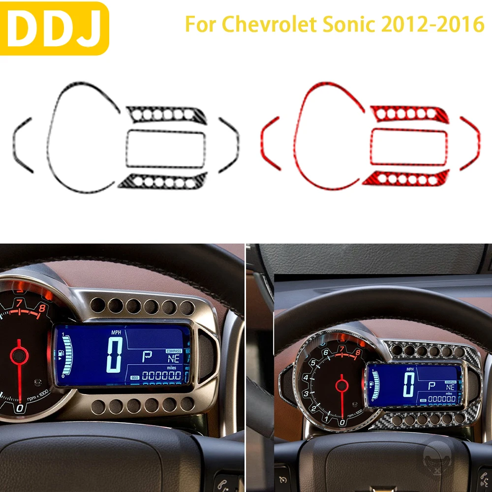 

For Chevrolet Sonic 2012 2013 2014 2015 2016 Accessories Carbon Fiber Car Interior Speedometer Screen Set Panel Trim Sticker