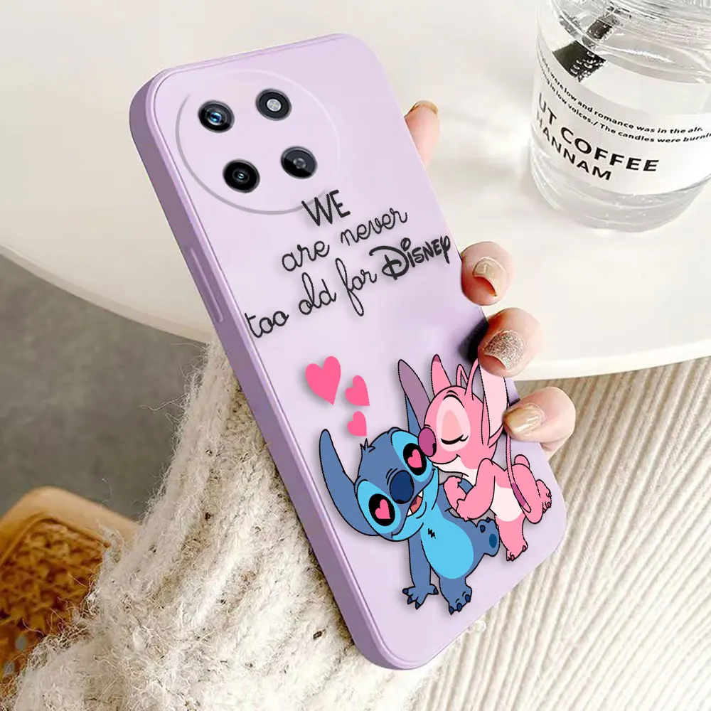 Happy Disney Stitch Angel Cover Phone Case For OPPO Realme 11 10 9 9I 8 8I 7 7I 6 5 PRO PLUS 4G 5G Colour Case Funda Coque Shell