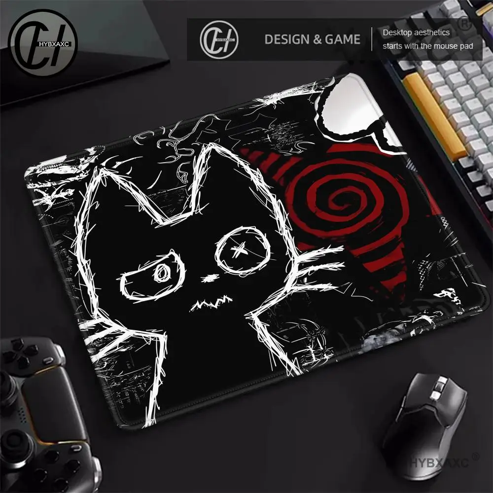 

Black cat Game Mouse Pad Large Square Computer Office Table Mats Rubber Anti-slip Mousepads Small Decor Desk Pads Size optional