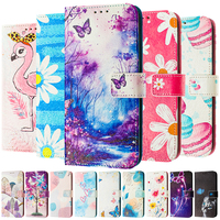 C75 Leather Phone Case For Xiaomi Poco C75 X7 C61 C65 X6 M6 Plus F6 Pro 5G Flip Cover Wallet Magnetic Painted Cases Flower Bear