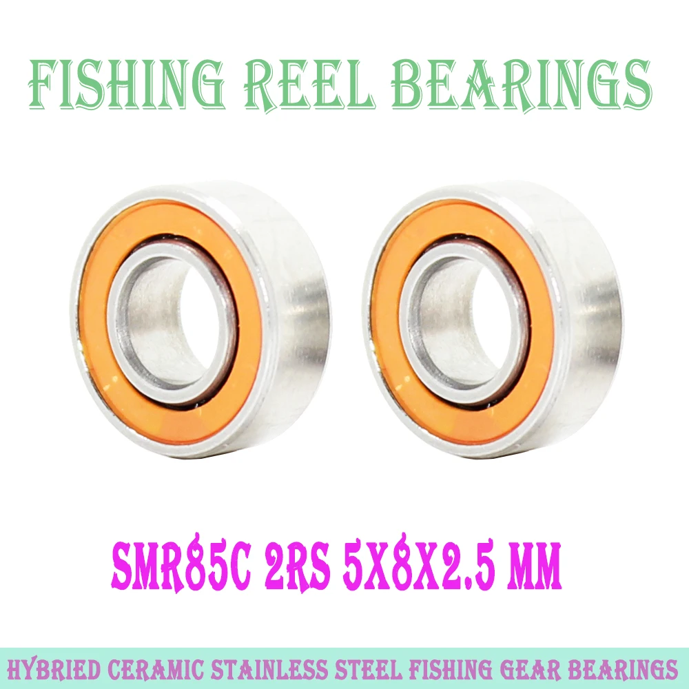 2PC SMR85 2OS Bearing 5x8x2.5 mm CB ABEC7 Stainless Steel Hybrid Ceramic Bearing DRY Ocean Fishing Reels Ball Bearings SMR85C