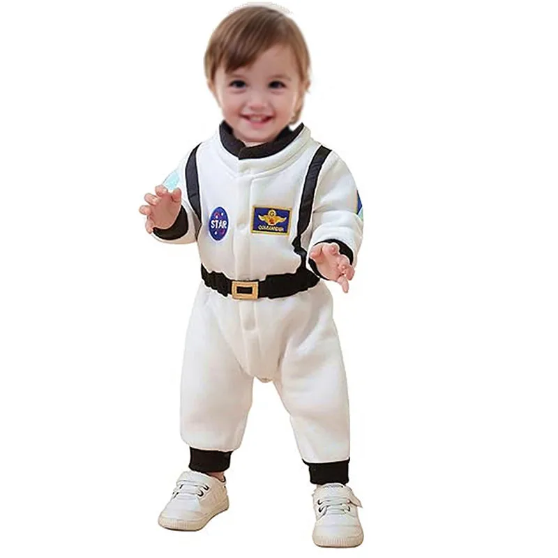 Baby Toddler Astronaut Cosplay Costume Embroidered Space Suit Party Jumpsuit Halloween Costume Fall and Winter Long Sleeve