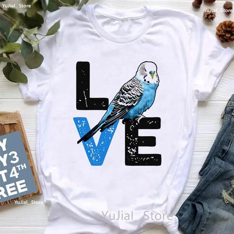 Colorful Floral Parrot T-shirts Colorful Flower Parrot Personality Student Casual T-shirt Woman Tops Harajuku Graphic T Shirts