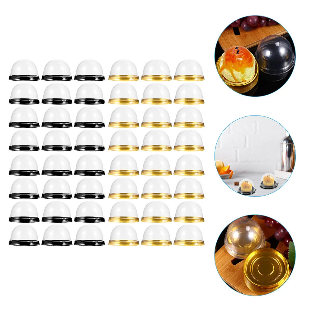 

100pcs Bakery Supplies Compact Cake Transparent Dessert Containers For Cupcakes Mousse Macarons Packaging Household Baking