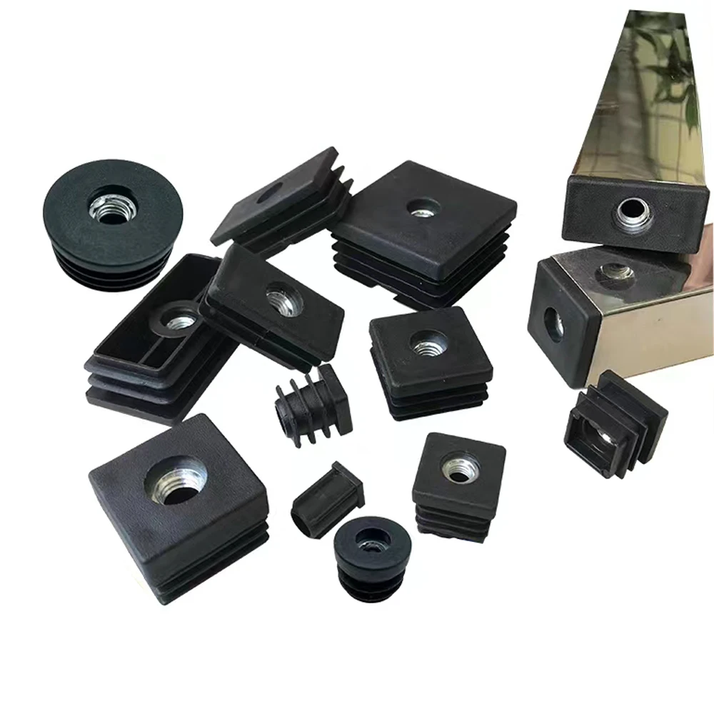 2/5/10PCS M6 M8 M10 Square Black Plastic Nut Plug Home Foot Pad Balance Adjustable Wheel Sleeve Plug Decorative Dust Cover