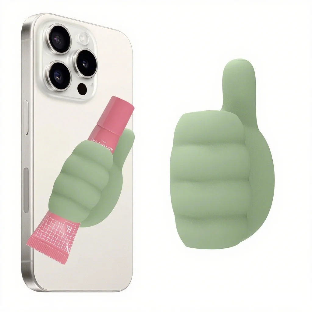 

Silicone Phone Lipstick Holder Soft Silicone Strong Adhesive Stand for IPhone 15 14 16 Pro Max Samsung S24 S25 Universal Bracket