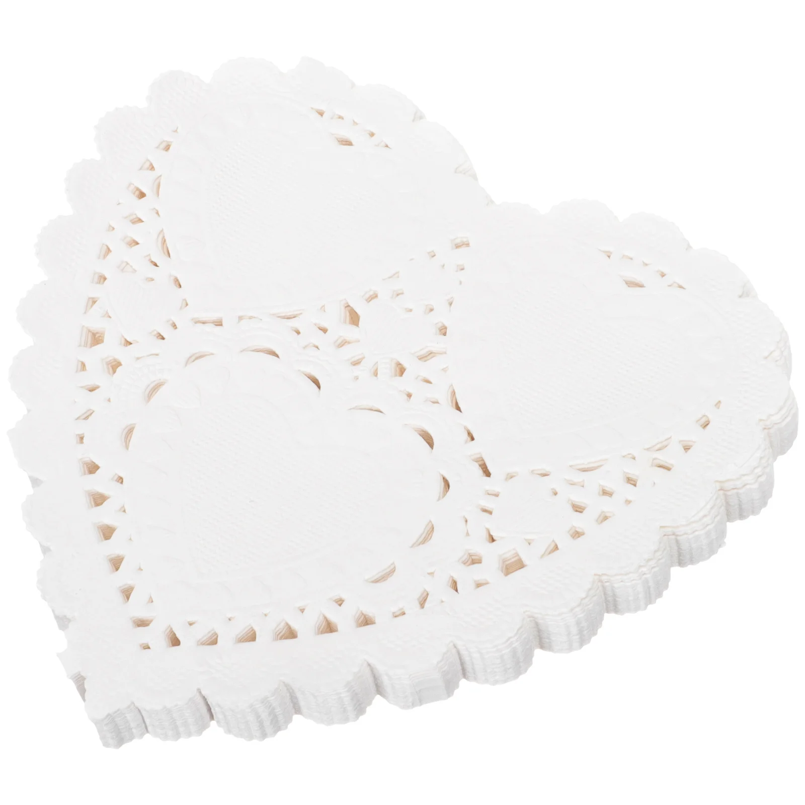 

300Pcs Heart Shape Paper Doilies Cake Dessert Pads Table Decoration 4inch Food Placemats Disposable Paper Dollies Wedding