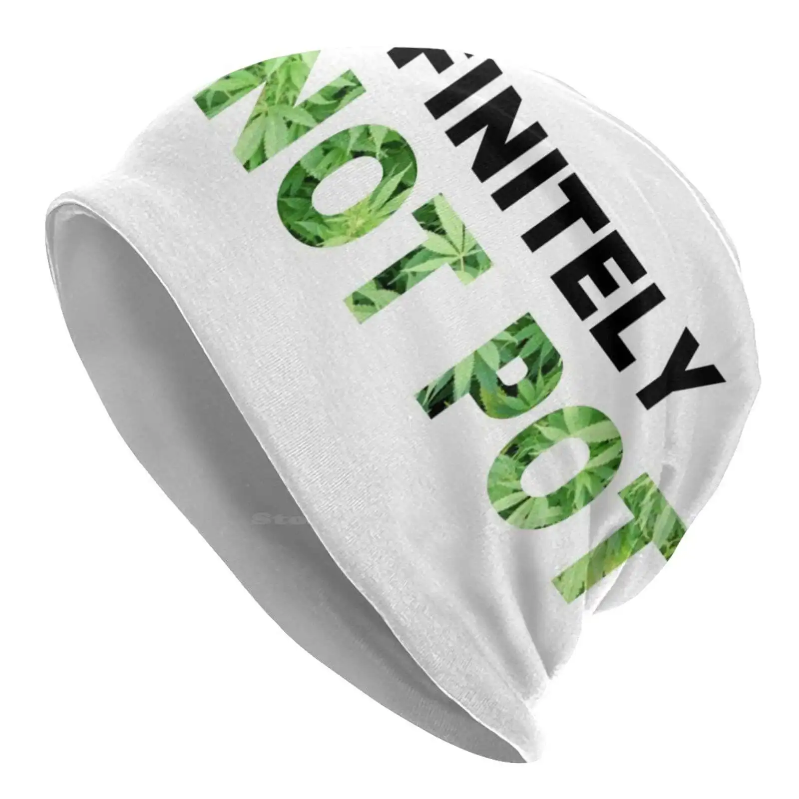 Definitely Not Pot Knitted Hat Warm Beanie Outdoor Caps Pot Stoner Stoned Funny Weed 420 Smoke Weed Every Day Christmas Ganja