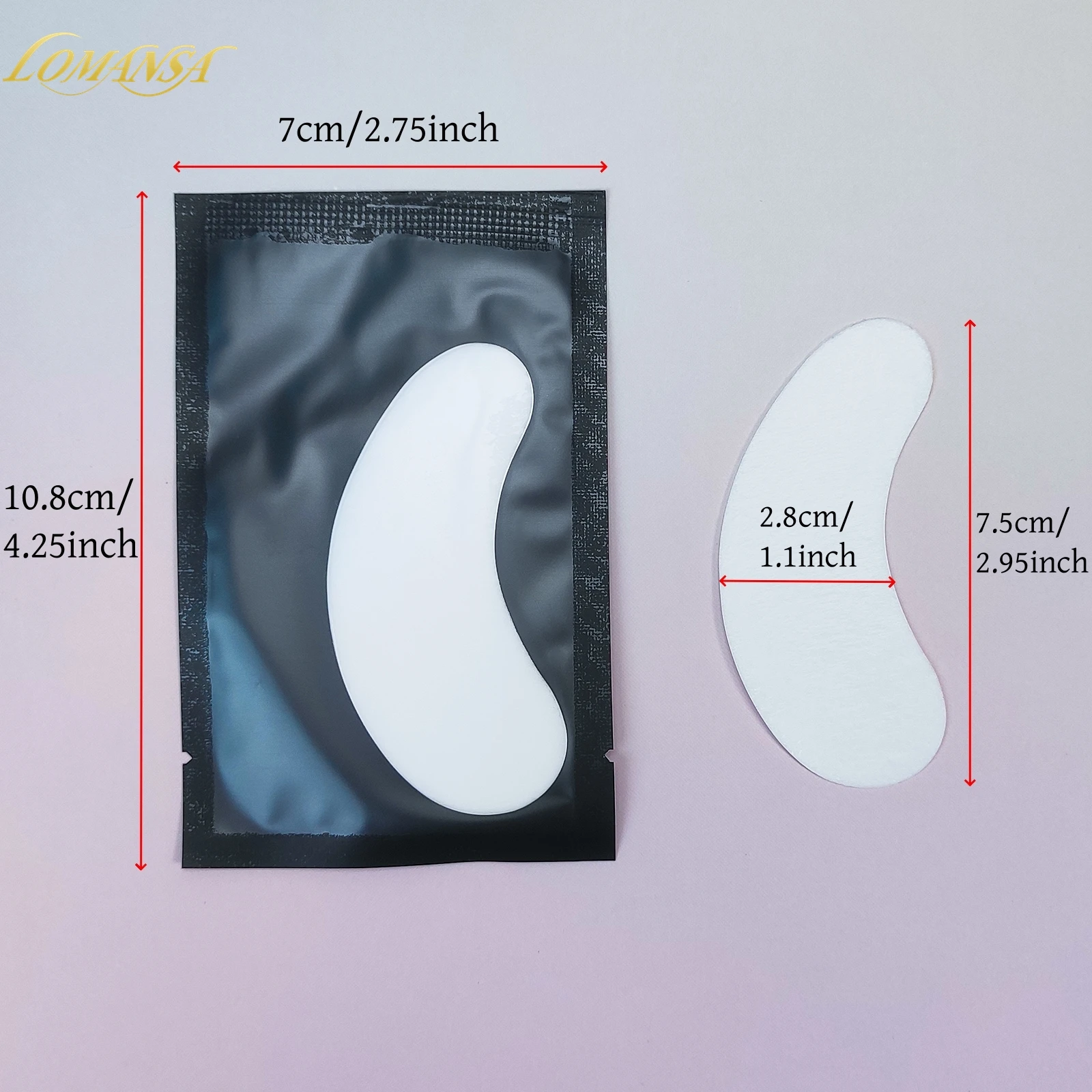 Lomansa 50PCS Hydrogel Gel Eye Patches for Eyelash Extension Eyepads Eyelash patch Lash Extension Mask Eyepad Makeup Tool