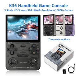 Nuovo Open Source K36 Retro Console per videogiochi portatile 16000 emulatore di giochi per PS1/PSP/DC/N64/SS 500nit regalo con schermo IPS da 3.5 pollici