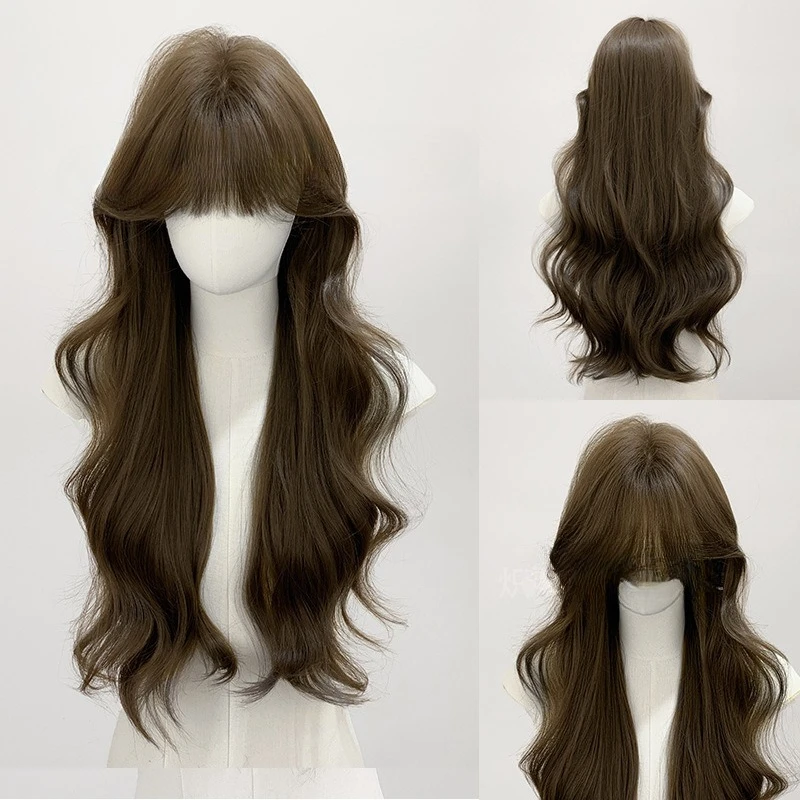 

Wig female full head cover daily long hair curly hair natural simulation silk realistic