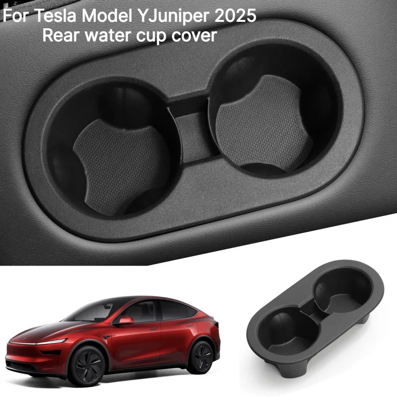 For Tesla Model Y Juniper 2025-2026 Rear Second Row Water Cup Holder Drinks Storage Case Replacement Interior Accessories