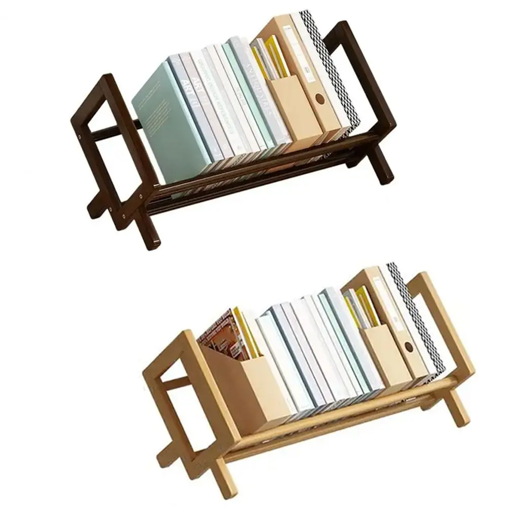 Burr Free Wood Book Display Shelf Bamboo Space Saving Desktop Bookshelf Convenient High-quality Document Organizer Story