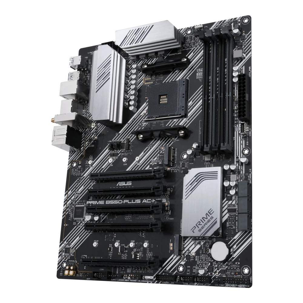 Imagem -03 - Asus-prime B550-plus Ac-hes Motherboard Suporte Ryzen 5600 r7 5700x3d Cpu 4x Ddr4 Dimm 4400 Mais Mhz Amd B550 Hdmi Nvme M.2 Pcie 4.0