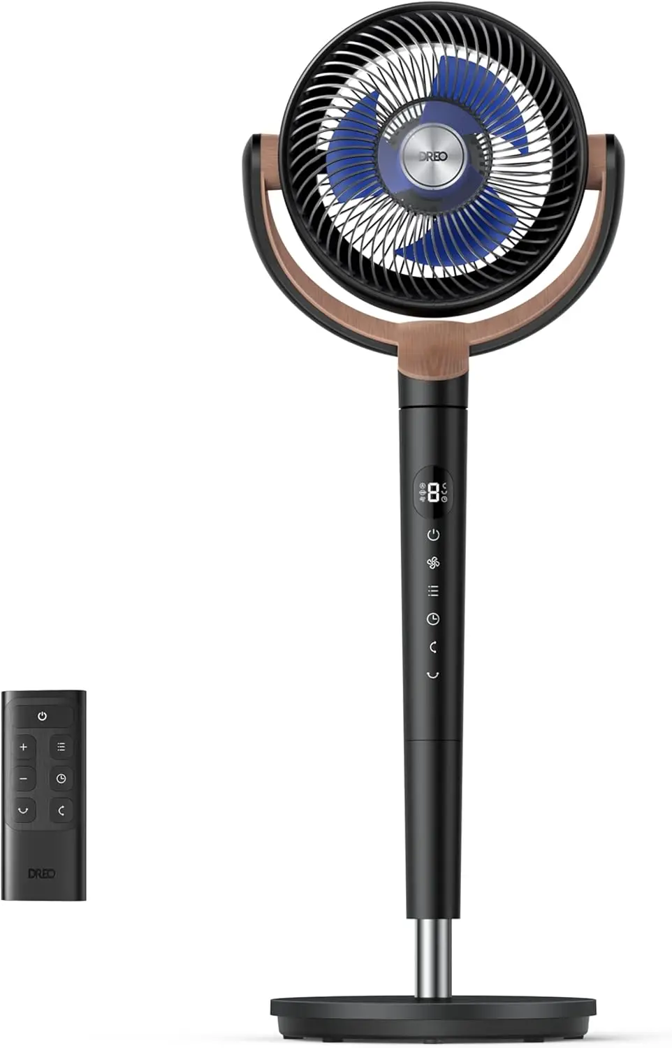 

Fan for Bedroom, 120°+120°Omni-directional Oscillating Fan, 90ft, DC Motor, 20 dB Quiet Standing Pedestal Fans, 8 Speeds, 3 Mode