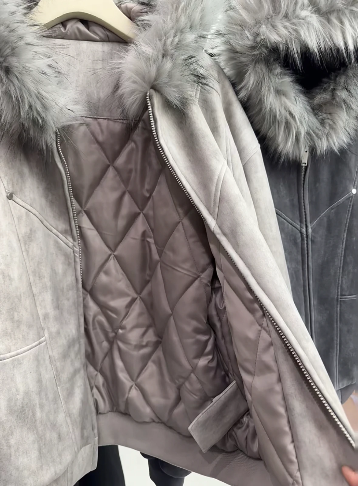 2025 Winter New Fashion Trend Thickened Hooded Cotton Jacket Loose Casual Zipper Warm Fur Collar Coat Unisex