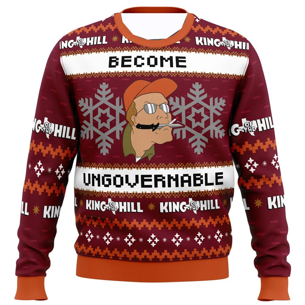 

King of the Hill Dale Gribble Become Ungovernable Ugly Christmas Sweater 2025 Новая мода для детей/взрослых Праздничный пуловер Y2K