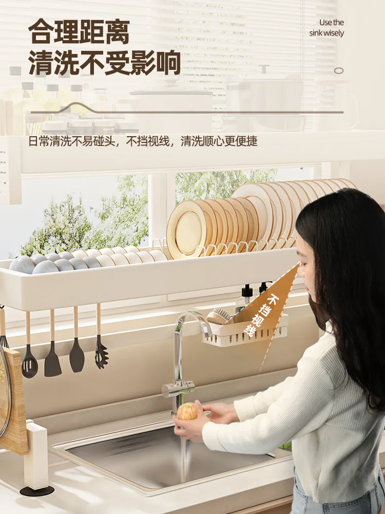 AOLIVIYA Kitchen Sink Shelf Countertop Drying Dishes Dishes Storage Cabinet Household Multifunctional Sink Cupboard Drain Rack