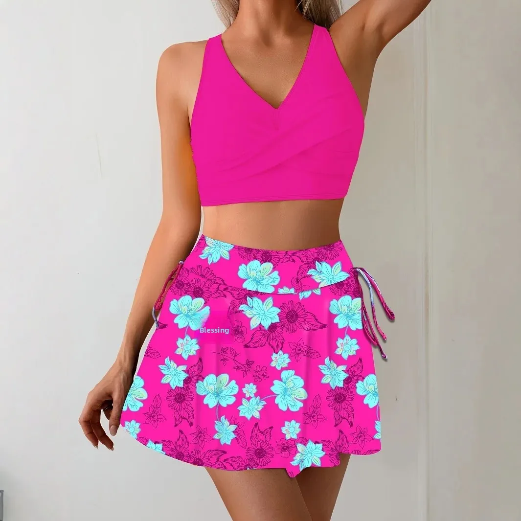 

Sexy Printed Bikini Swimsuit Women's Cover-Up Short Skirt Beach Holiday Beachwear Comfortable Breathable Quick-Drying Swimwear