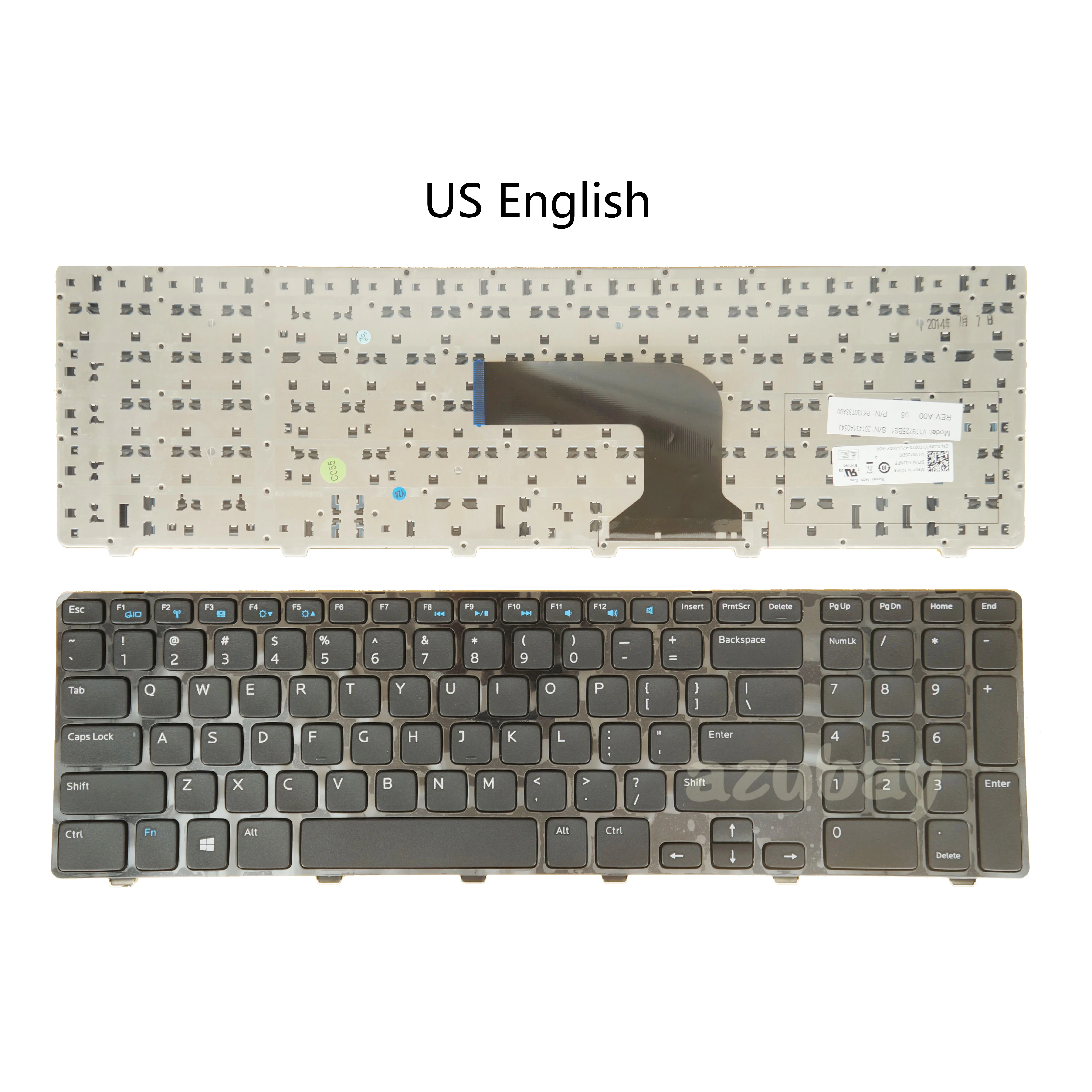 US English Laptop Keyboard for Dell Inspiron 17R 5721 5737 M731R 5735, 17 3721 3737 0JJNFF JJNFF, Backlit