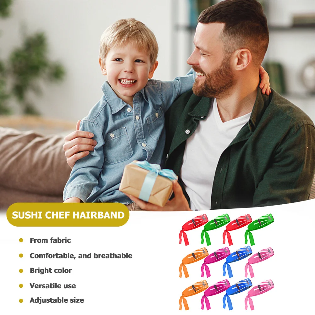 12 قطعة من عصابات رأس النينجا قابلة لإعادة الاستخدام وقابلة للتنفس للتدريب على الألعاب الرياضية مقاس واسع #5