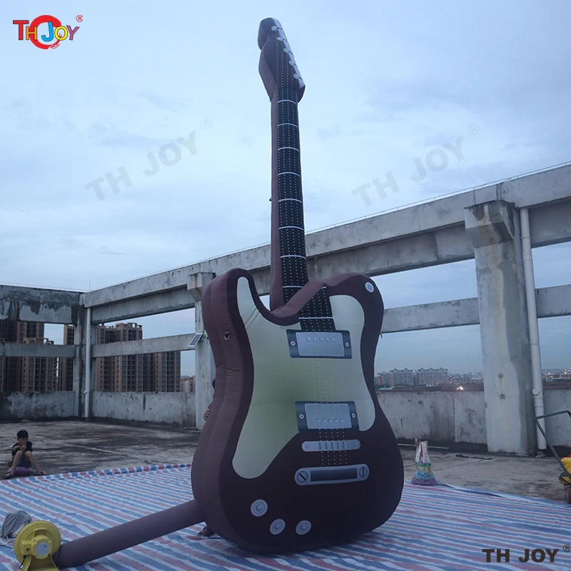 Настроить уличную гигантскую надувную гитару, модель, большой рекламный концертный музыкальный инструмент, гитара для украшения магазина