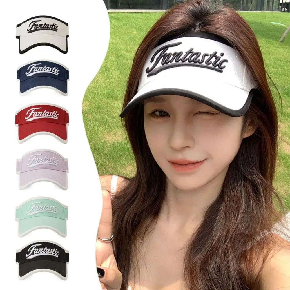 

Fashion Retro Women Top Air Cap Letter Embroidered Anti-UV Baseball Cap Breathable Adjustable Sunscreen Cap Unisex
