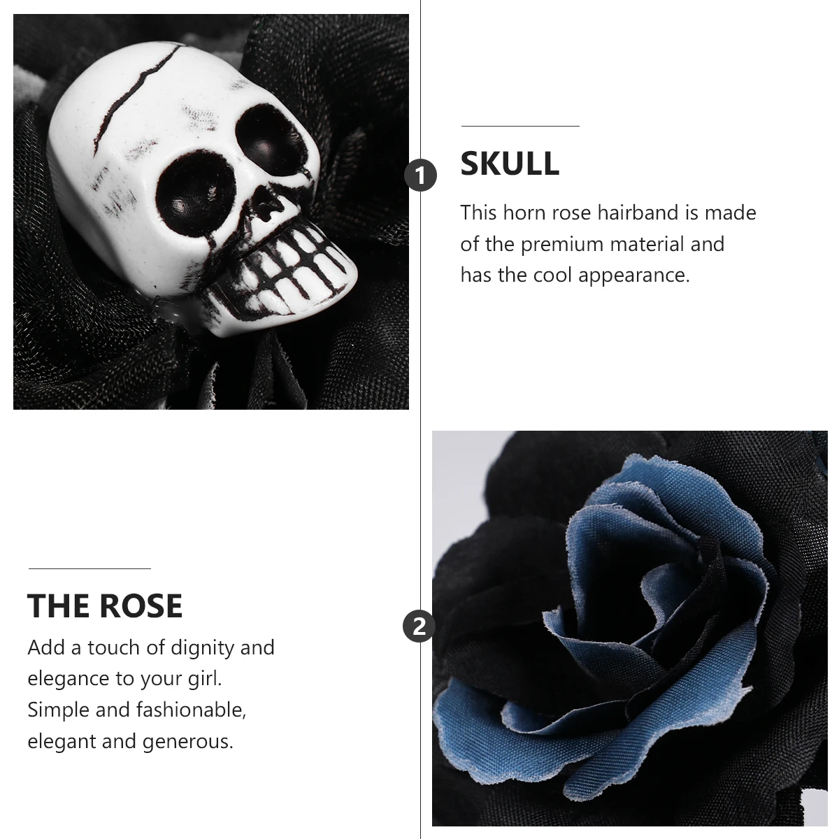 

Fashionable Horn Rose Headband Lightweight Stainless Steel Hair Clip For Role-Play Games And Halloween